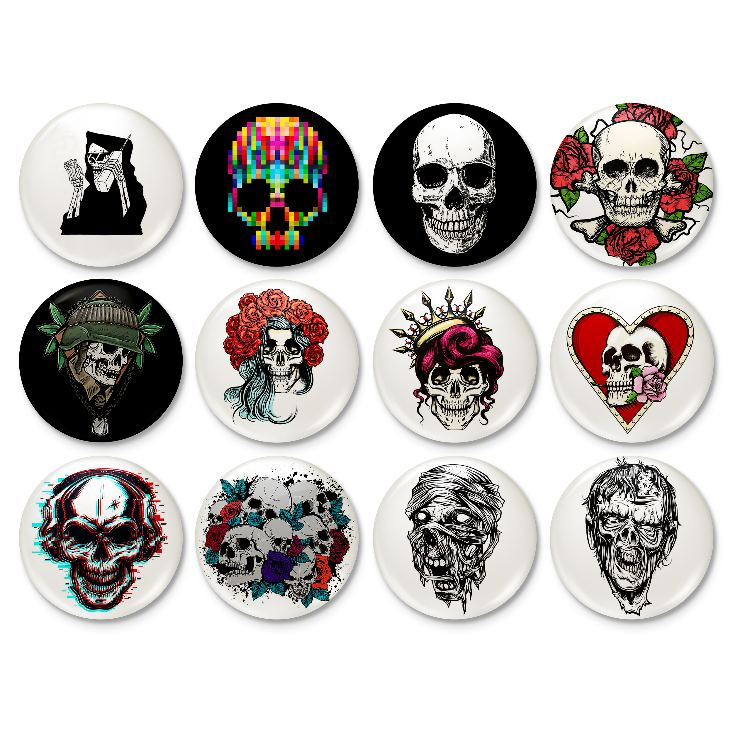 پیکسل خندالو طرح اسکلتی کد 19 مجموعه 12 عددی