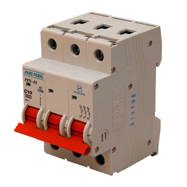 فیوز مینیاتوری سه پل 10 آمپر پارس فانال مدل C10