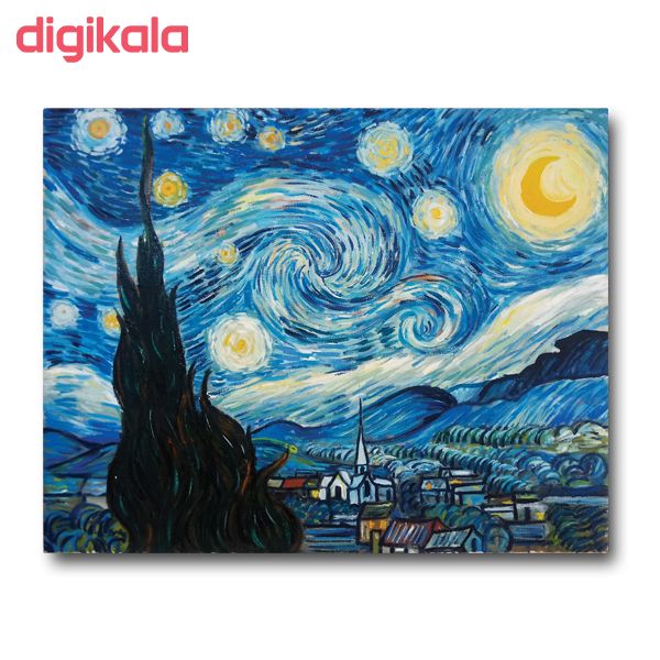 تابلو نقاشی طرح شب پر ستاره کد 1058