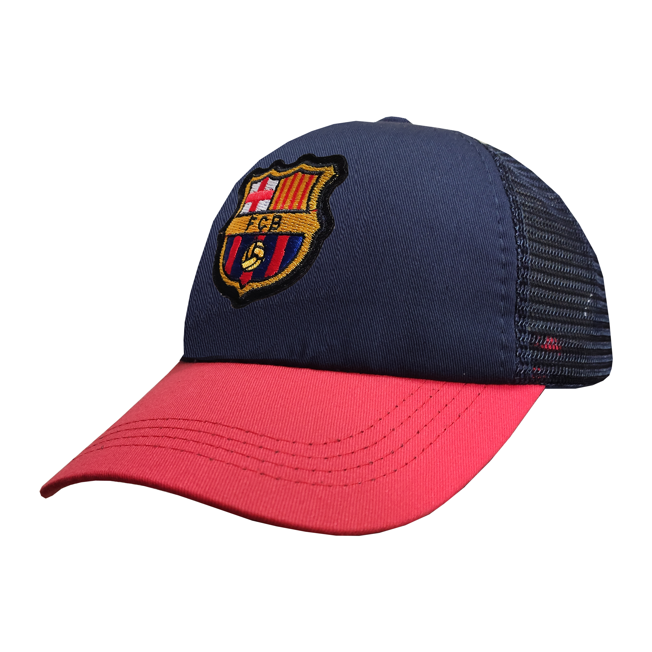 کلاه کپ پسرانه طرح بارسلونا کد PT-30380 رنگ سرمه ای