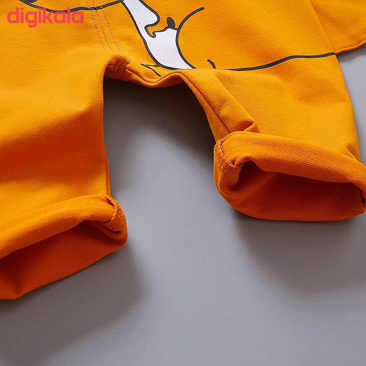 ست تی شرت و سرهمی نوزاد طرح Dinosaur کد M219