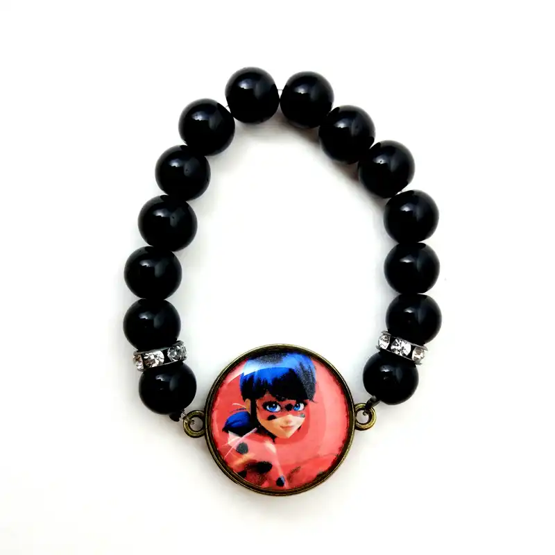 دستبند دخترانه طرح دختر کفشدوزکی کد 049