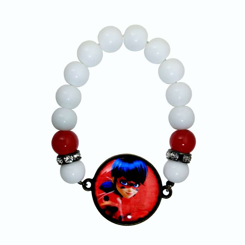 دستبند دخترانه طرح دختر کفشدوزکی کد 049 دستبند دخترانه طرح دختر کفشدوزکی کد 049