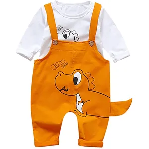 ست تی شرت و سرهمی نوزاد طرح Dinosaur کد M219