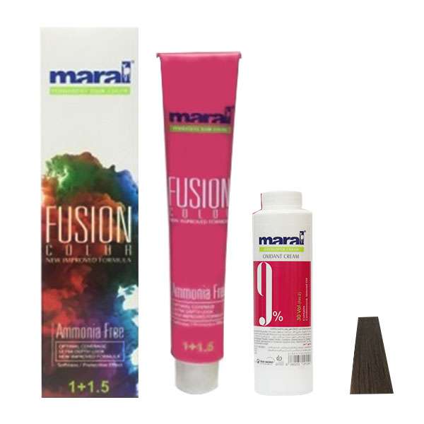 کیت رنگ مو مارال مدل Fusion شماره 6.00 حجم 100 میلی لیتر رنگ قهوه ای بلوند تیره اکسترا