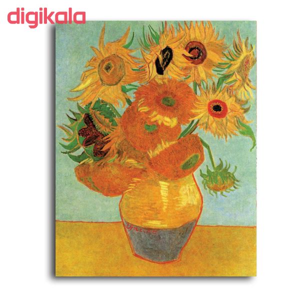 تابلو نقاشی رنگ روغن طرح گل‌های آفتابگردان ونگوگ کد 1070