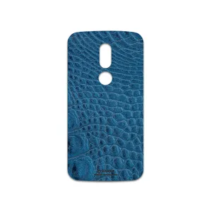 MAHOOT Blue-Crocodile-Leather Cover Sticker for motorola Moto M