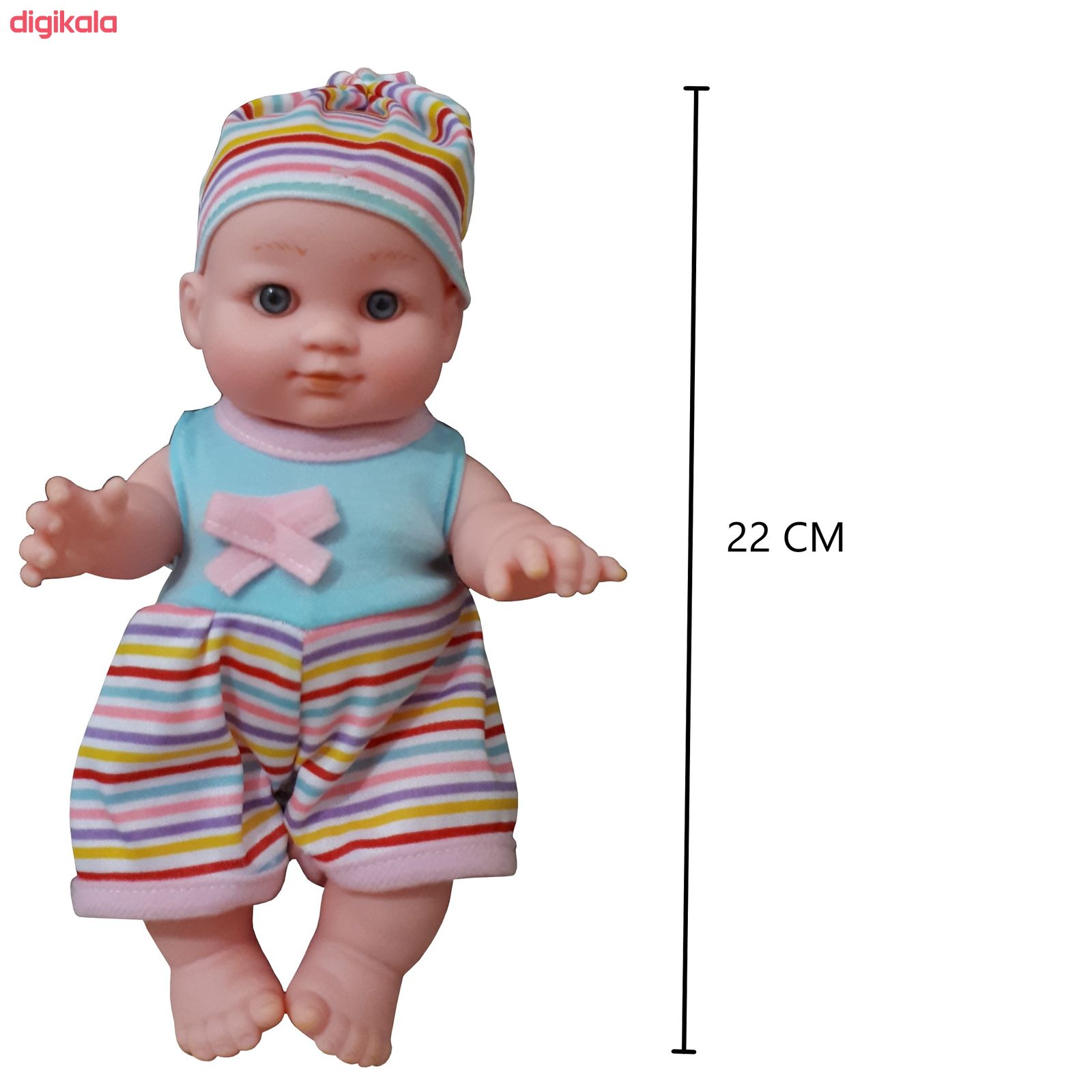 عروسک طرح نوزاد مدل BABY KID کد 500 ارتفاع 22 سانتی متر
