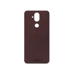 MAHOOT Matte-Dark-Brown-Leather Cover Sticker for Nokia 8.1