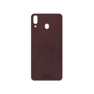 MAHOOT Matte-Dark-Brown-Leather Cover Sticker for Samsung Galaxy M20
