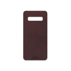 MAHOOT Matte-Dark-Brown-Leather Cover Sticker for Samsung Galaxy S10