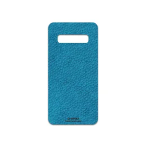 MAHOOT Blue-Leather Cover Sticker for Samsung Galaxy S10