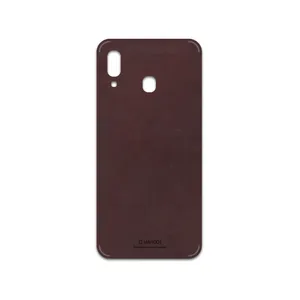 MAHOOT Matte-Dark-Brown-Leather Cover Sticker for Samsung Galaxy A20