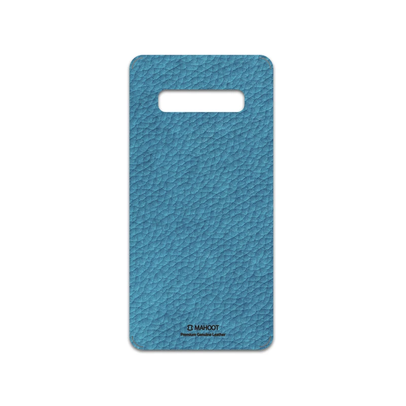 برچسب پوششی ماهوت مدل Blue-Leather مناسب برای گوشی موبایل سامسونگ Galaxy S10 Plus