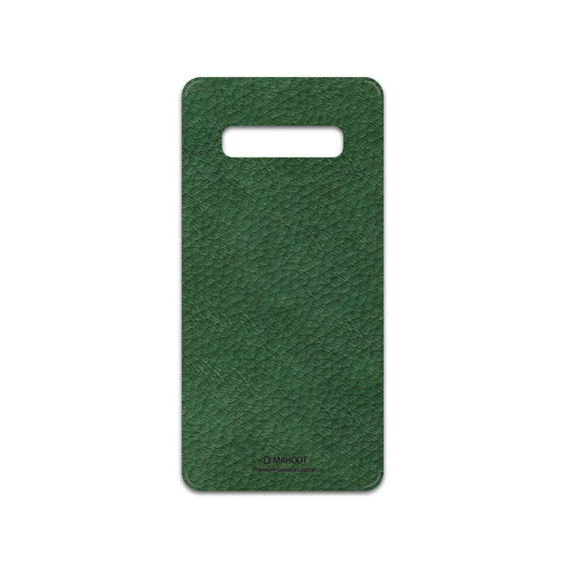 برچسب پوششی ماهوت مدل Green-Leather مناسب برای گوشی موبایل سامسونگ Galaxy S10 Plus