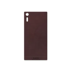 MAHOOT Matte-Dark-Brown-Leather Cover Sticker for Sony Xperia XZ