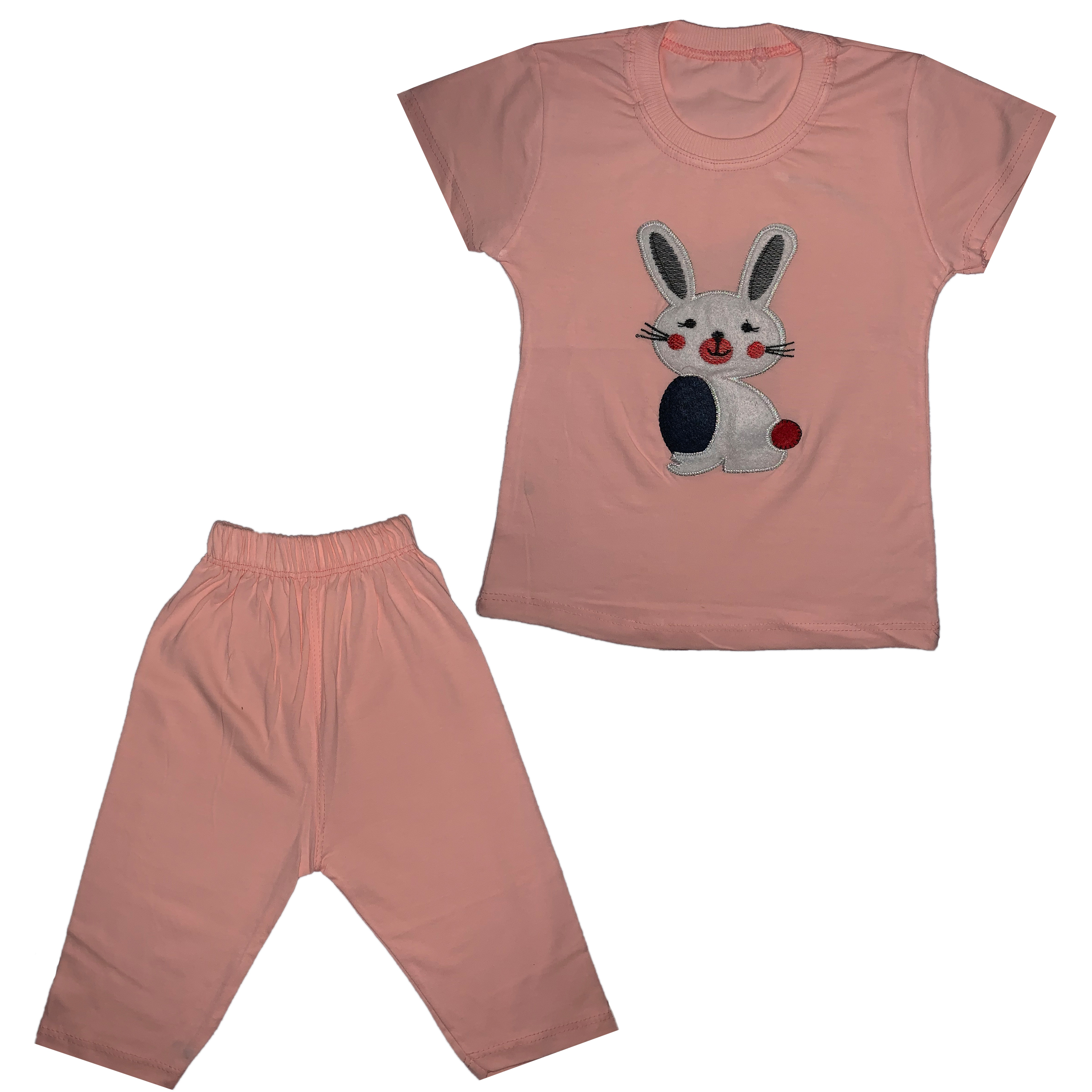 ست تی شرت و شلوارک دخترانه طرح خرگوش کد 001