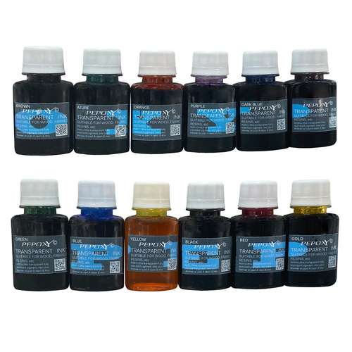 جوهر رنگ رزین اپوکسی پپوکسی مدل Resin Dye حجم 80 میلی لیتر بسته 12 عددی