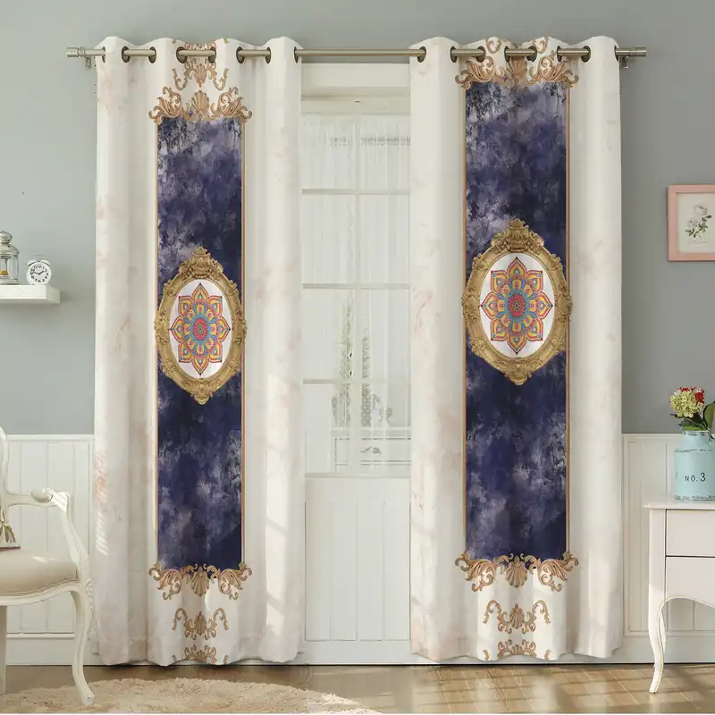 پرده نیروانا طرح سنتی  مدل مخمل کد 8433 سایز 140×280 سانتی متر