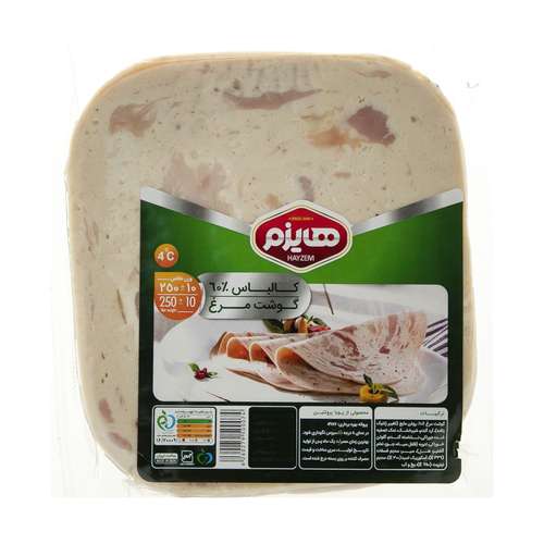 کالباس 60 درصد گوشت مرغ هایزم مقدار 250 گرم