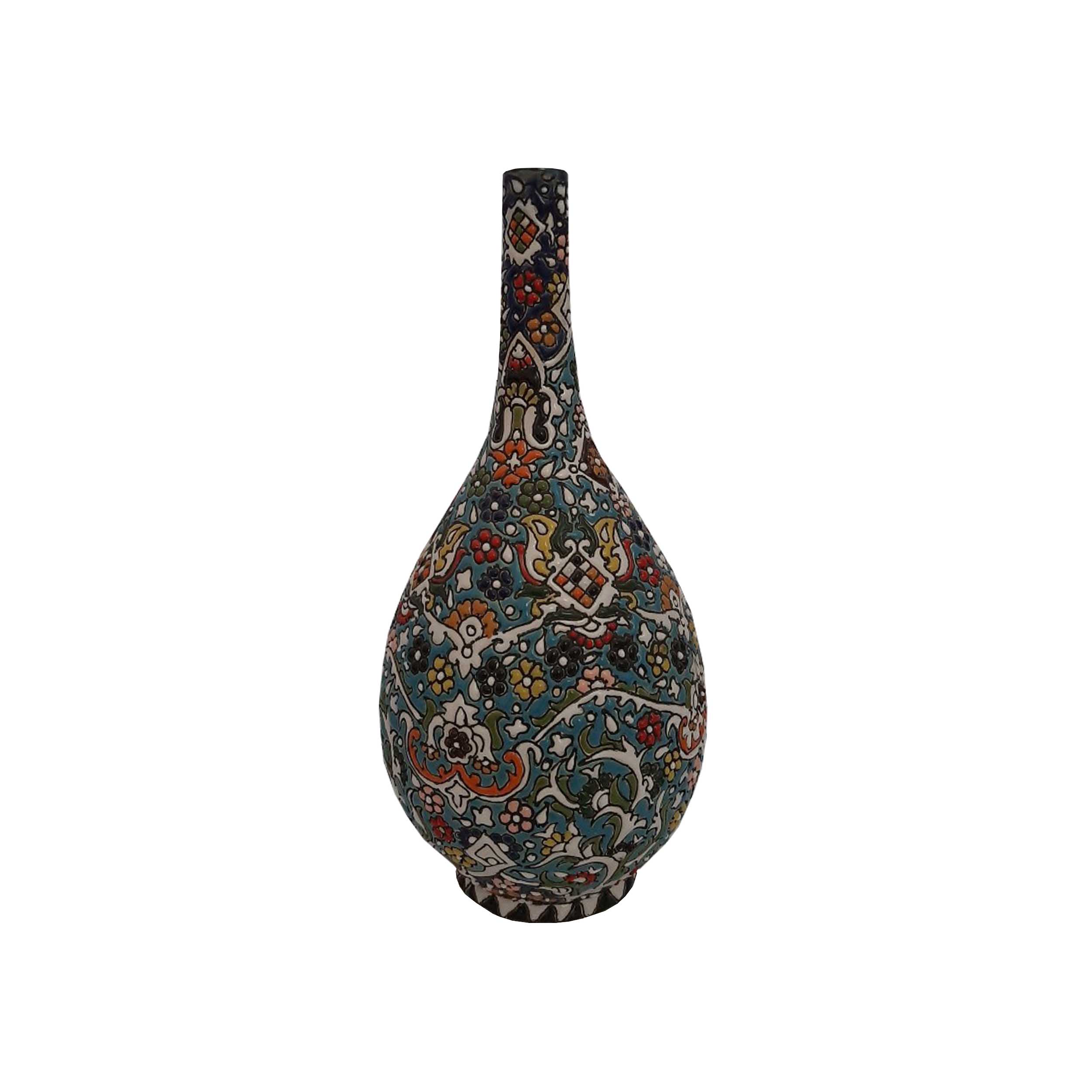گلدان میناکاری سفالی طرح بوستان کد 2683781