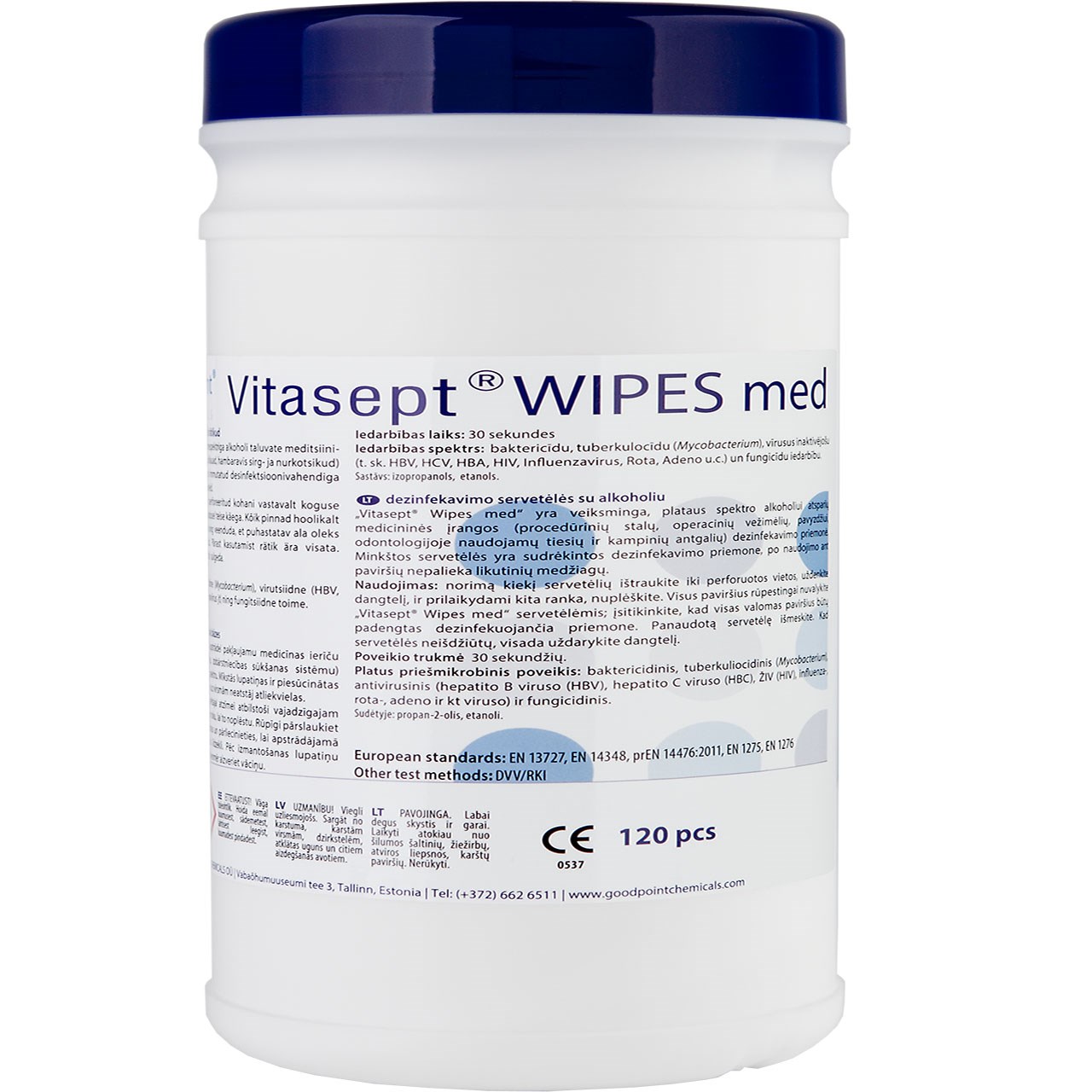 دستمال مرطوب تمیزکننده گودپوینت کمیکالز مدل Vitasept Wipes
