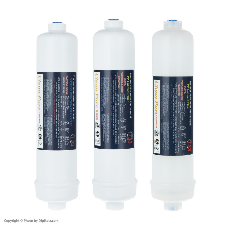 فیلتر دستگاه تصفیه کننده آب مدل Clean Pure مجموعه 3 عددی