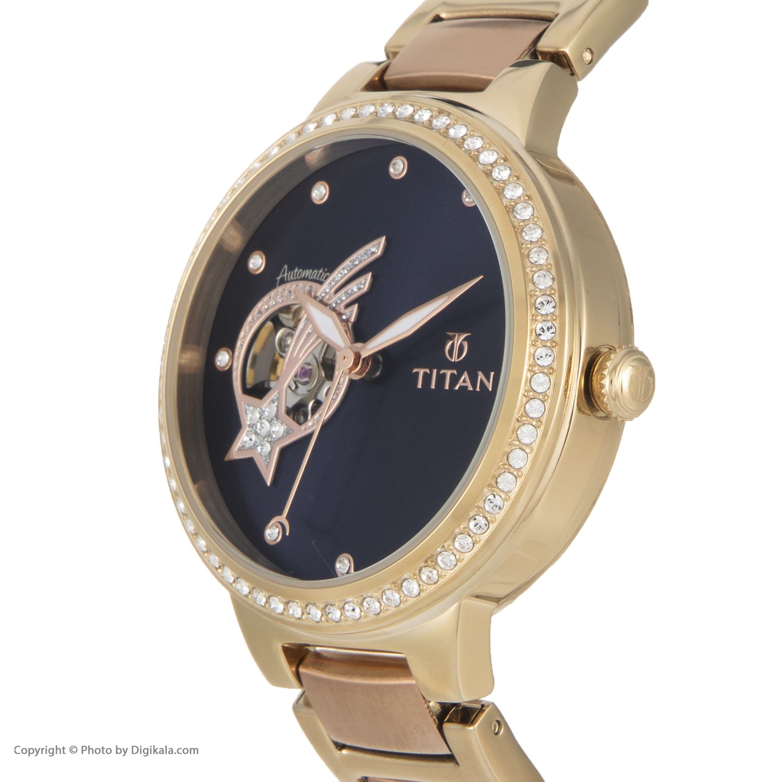 ست گوشواره و ساعت مچی عقربه ای زنانه تایتن مدل T95084KM01 -  - 5