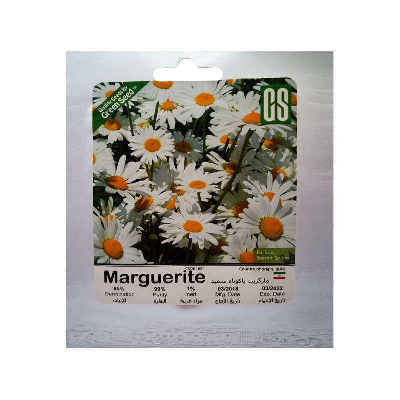 بذر گل مارگریت پاکوتاه سفید گرین سید مدل BZG80