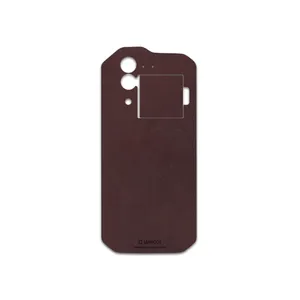 MAHOOT Matte-Dark-Brown-Leather Cover Sticker for cat S60