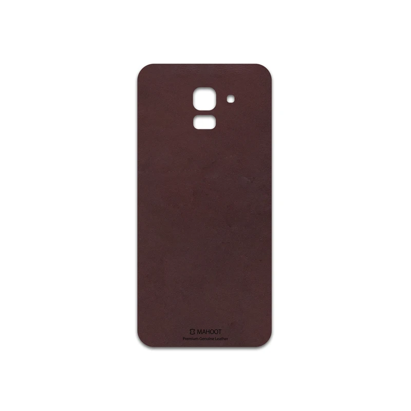 برچسب پوششی ماهوت مدل Matte-Dark-Brown-Leather مناسب برای گوشی موبایل سامسونگ Galaxy J6