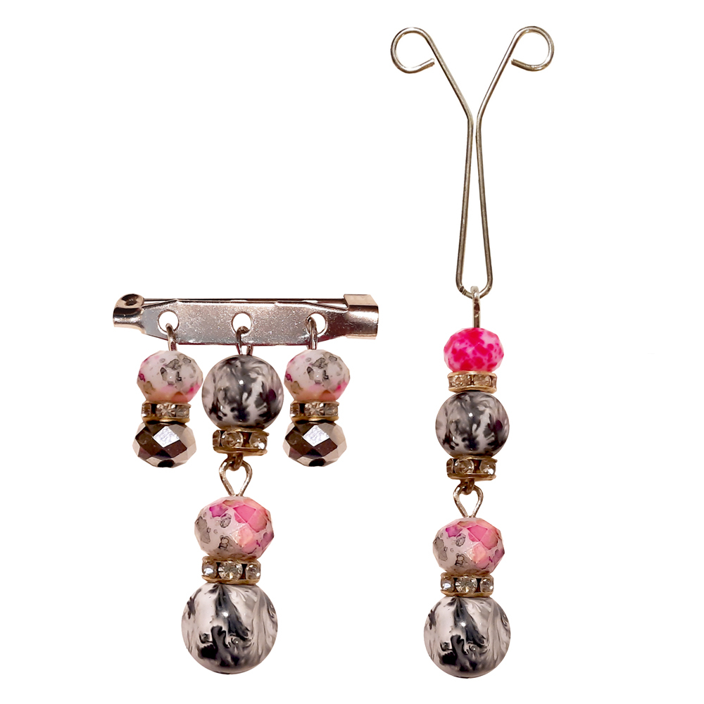 ست سنجاق سینه و گیره روسری کد PM491