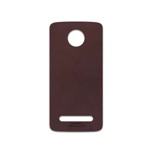 MAHOOT Matte-Dark-Brown-Leather Cover Sticker for motorola Moto Z2 Play