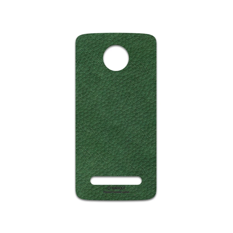 برچسب پوششی ماهوت مدل Green-Leather مناسب برای گوشی موبایل موتورولا Moto Z2 Play