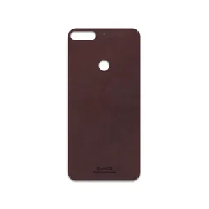 MAHOOT Matte-Dark-Brown-Leather Cover Sticker for Honor 7C
