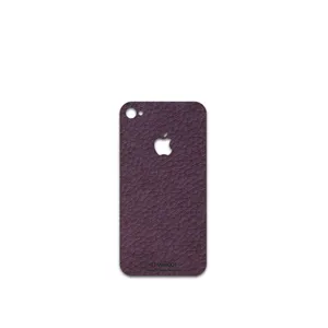 MAHOOT Purple-Leather Cover Sticker for apple iPhone 4s