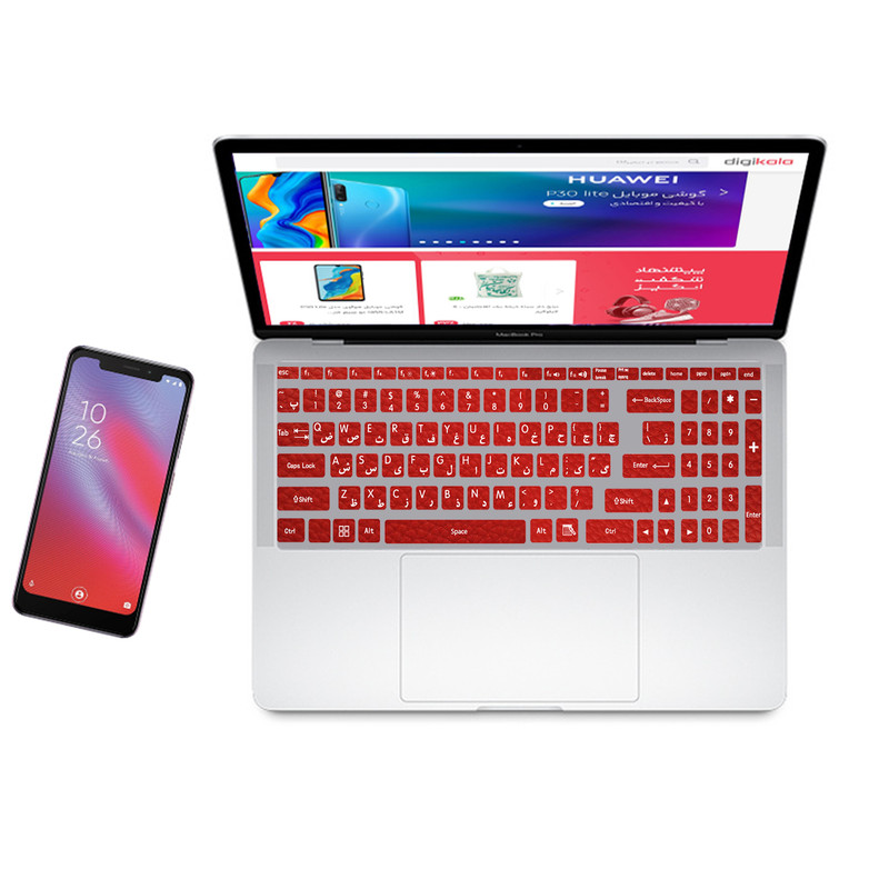 برچسب حروف فارسی کیبورد کد R-L