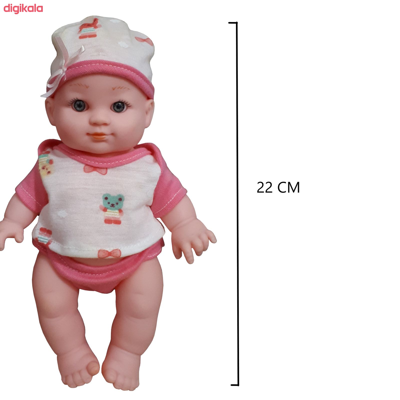 عروسک طرح نوزاد مدل BABY KID کد 400 ارتفاع 22 سانتی متر