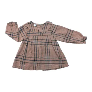 پیراهن دخترانه طرح چهارخانه کد 00760006