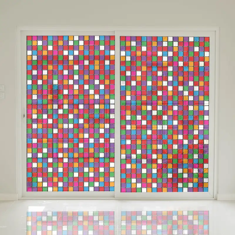 استیکر شیشه طرح رنگارنگ