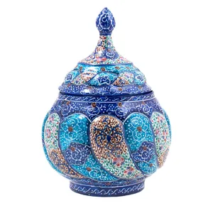 قندان میناکاری رستا طرح 10-17-102 ارتفاع 13 سانتی متر