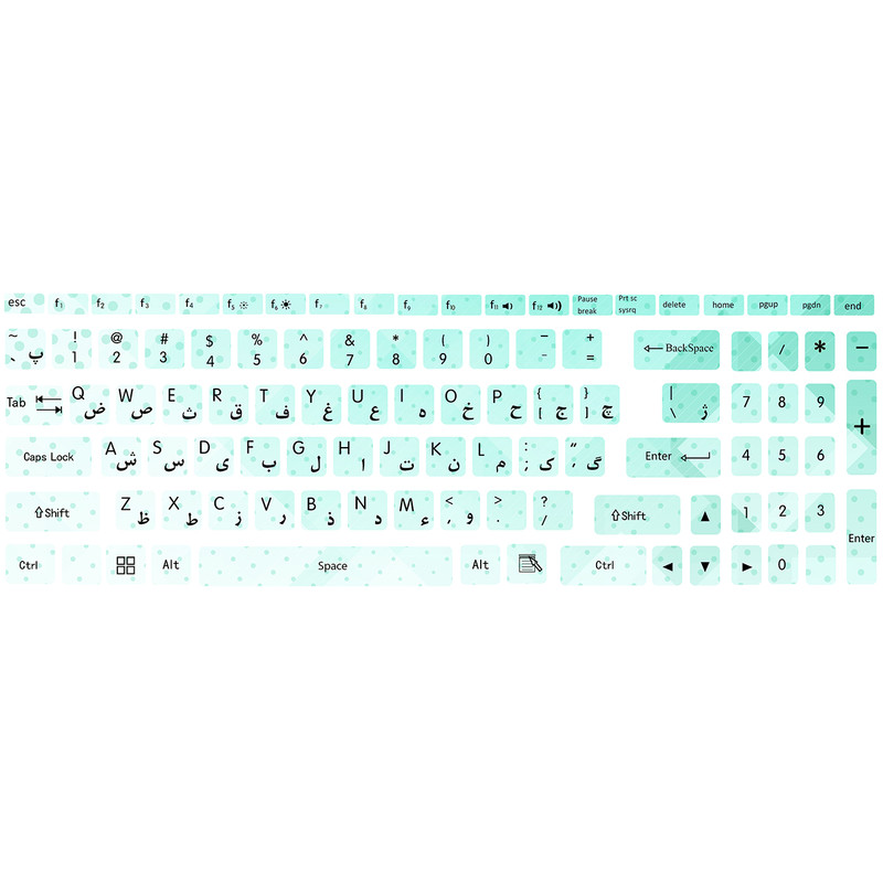 برچسب حروف فارسی کیبورد کد BL-U
