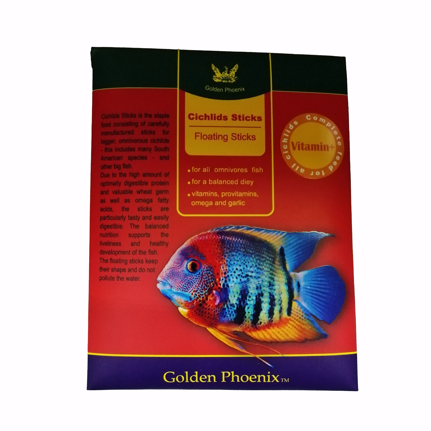  غذای ماهی گلدن فونیکس مدل سیچلاید استیک وزن 50 گرم