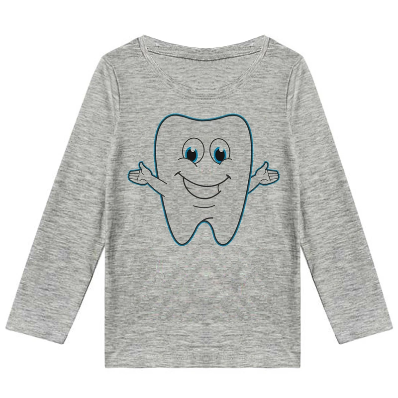 تیشرت آستین بلند پسرانه طرح دندان کد F80