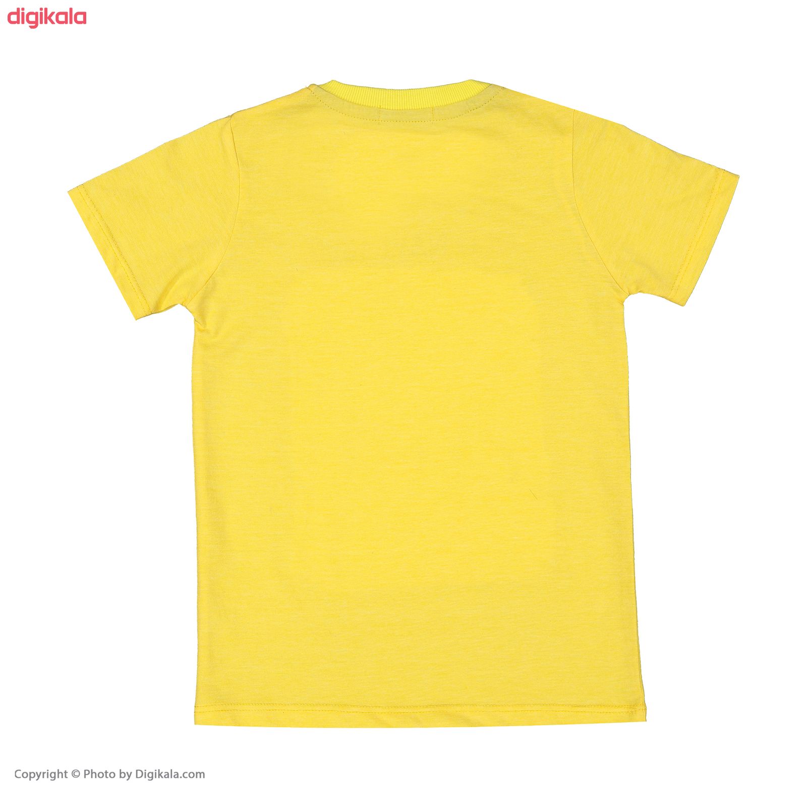 ست تیشرت و شلوارک پسرانه کد ۴۶ رنگ زرد