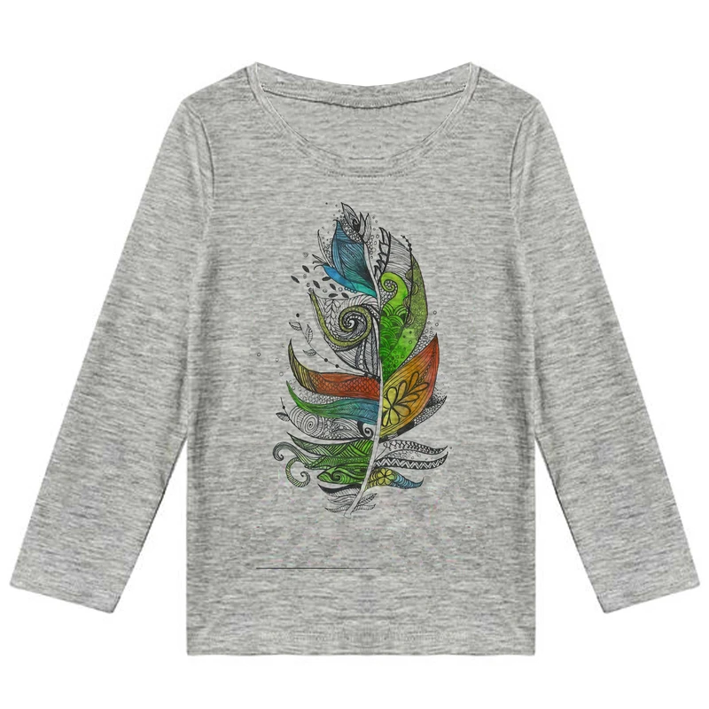 تیشرت آستین بلند دخترانه طرح پر