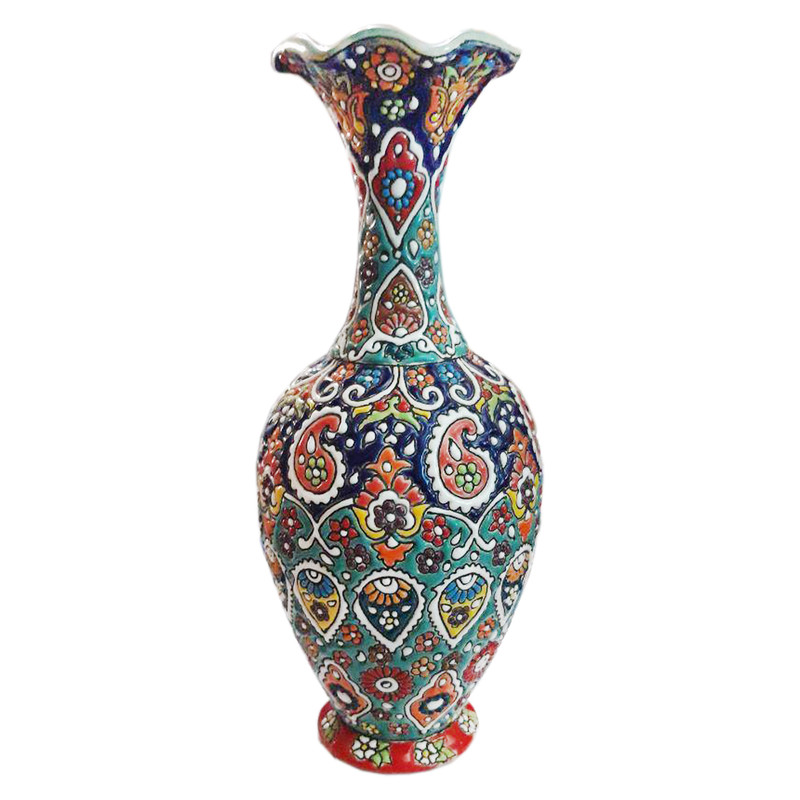 گلدان میناکاری  سفالی کد 30100010008