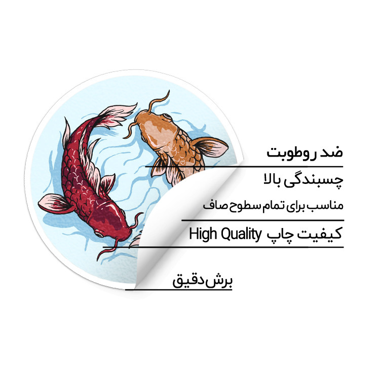 استیکر لپ تاپ ماسا دیزاین طرح ماهی مدل STK864