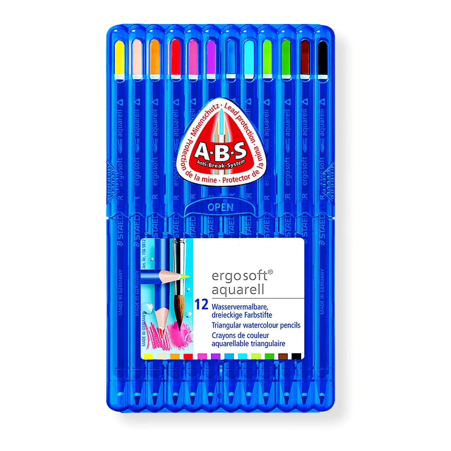 مداد آبرنگی ۱۲ رنگ مدل ABS.Ergosoft
