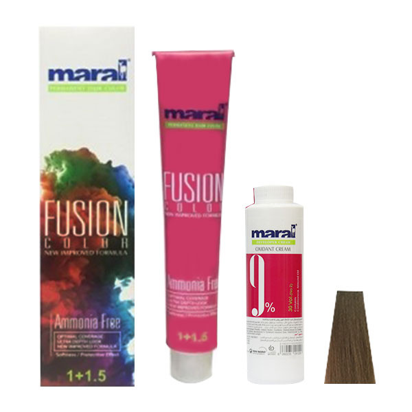  کیت رنگ مو مارال مدل Fusion شماره 7.00 حجم 100 میلی لیتر رنگ قهوه ای بلوند متوسط اکسترا